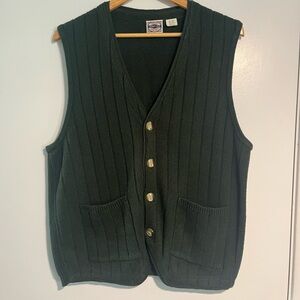 Classic Dark Green Knitted Vest for Men